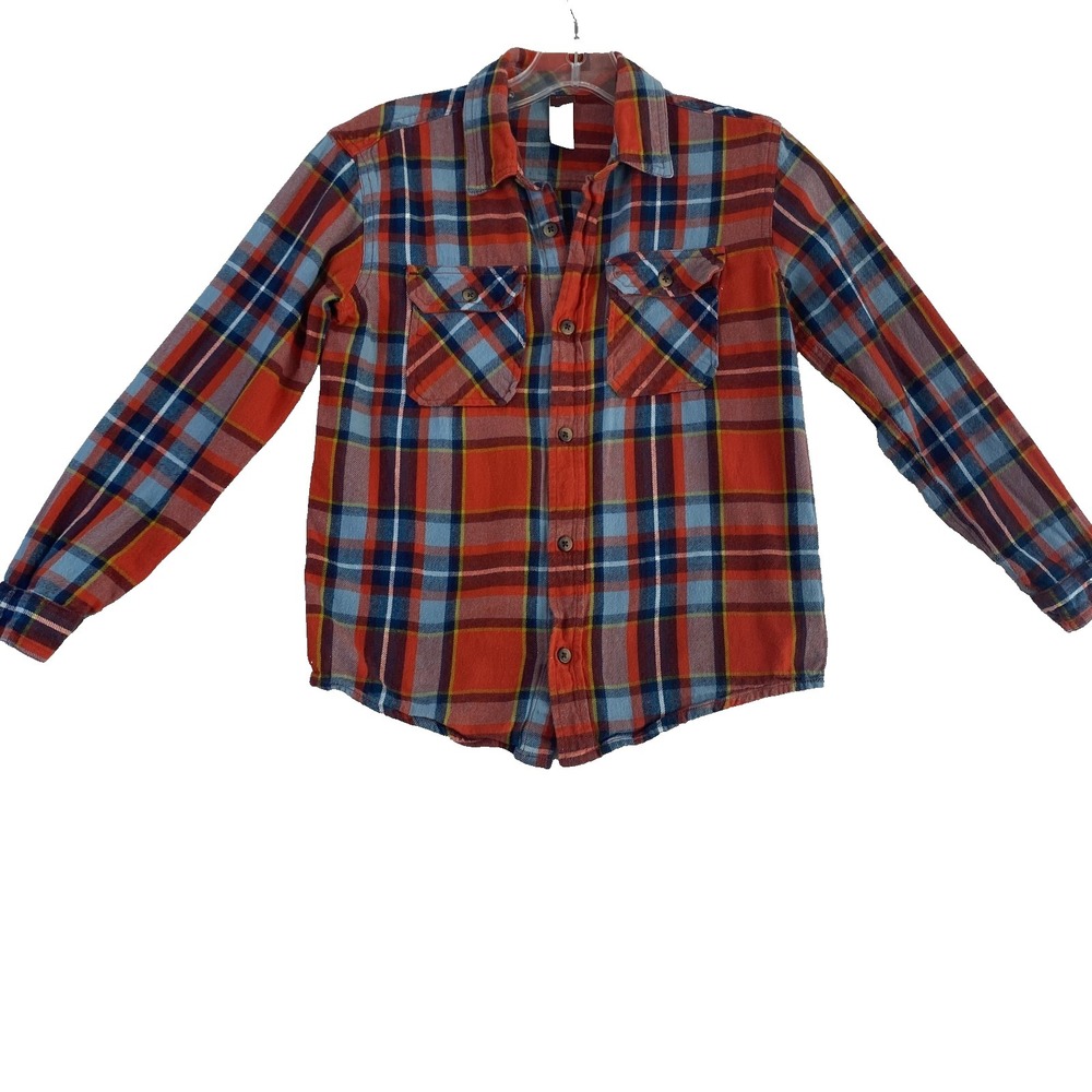 Tea Collection Flannel Shirt Kids Sz 10 Red Plaid Winter‎ Warm